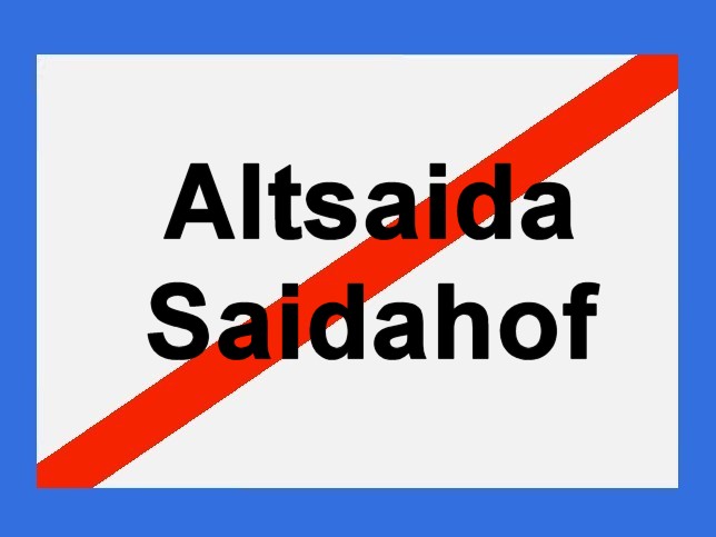 Altsaida, Saidahof, Ortstafel