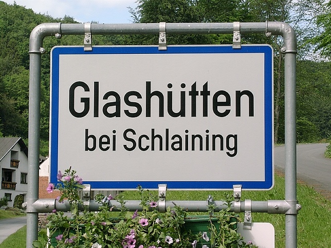 Glashütten bei Schlaining, Ortstafel