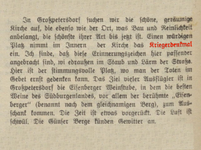 Gro�petersdorf, Kriegerdenkmal