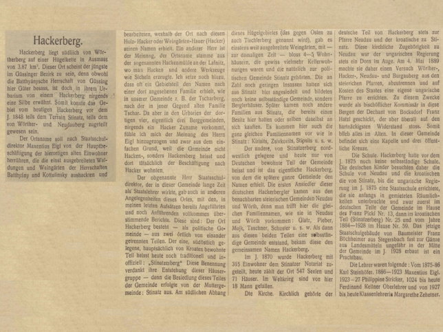 Hackerberg, Geschichte