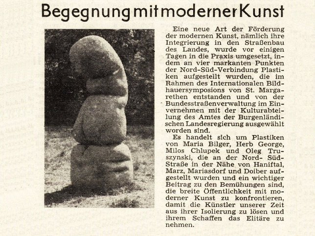 Aufstellung der Skulpturen im Burgenland