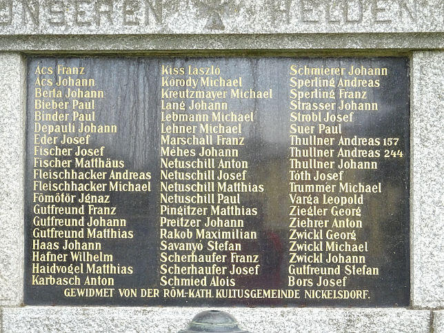 Nickelsdorf, Kriegerdenkmal fr den 1. Weltkrieg