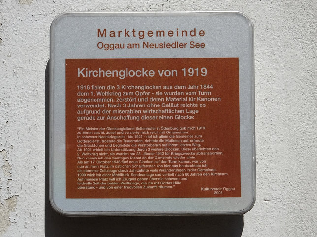 Oggau, Kirchenglocke 1919