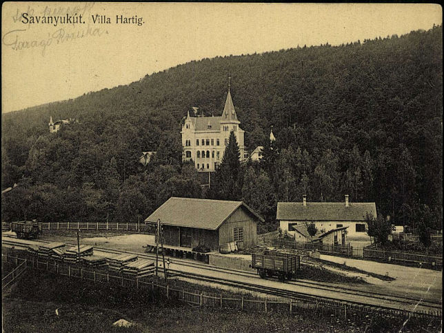 Bad Sauerbrunn, Hartig Villa und Bahnhof