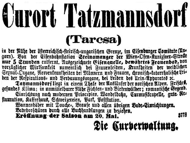 Bad Tatzmannsdorf, Inserat
