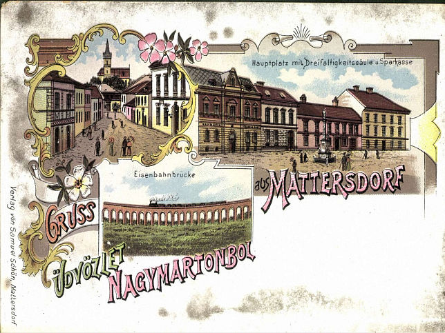 Mattersburg, Eisenbahnbrücke und Hauptplatz