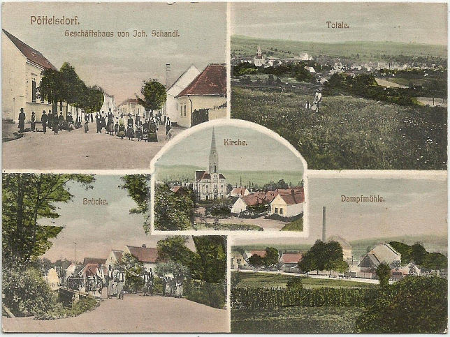 Pöttelsdorf, Dampfmühle, Wasserfall und Brücke